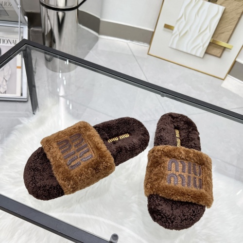 Replica MIU MIU Slippers For Women #1245357 $92.00 USD for Wholesale