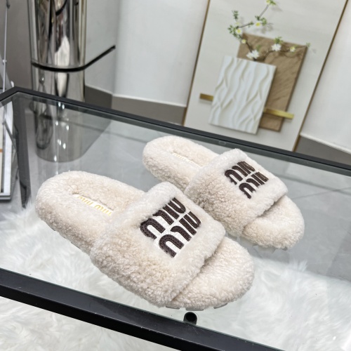 Replica MIU MIU Slippers For Women #1245358 $92.00 USD for Wholesale