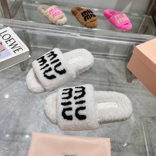 Replica MIU MIU Slippers For Women #1245360 $92.00 USD for Wholesale