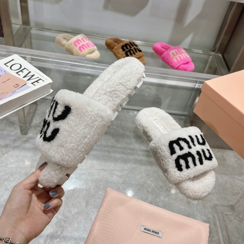 Replica MIU MIU Slippers For Women #1245360 $92.00 USD for Wholesale