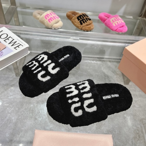 Replica MIU MIU Slippers For Women #1245361 $92.00 USD for Wholesale