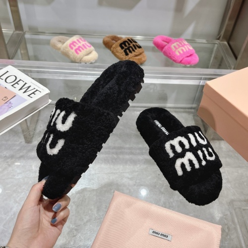 Replica MIU MIU Slippers For Women #1245361 $92.00 USD for Wholesale