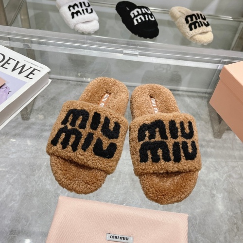 Wholesale MIU MIU Slippers For Women #1245363 $92.00 USD, Wholesale Quality Replica MIU MIU Slippers