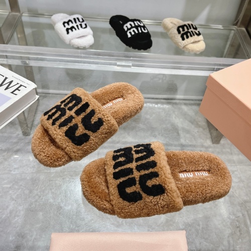 Replica MIU MIU Slippers For Women #1245363 $92.00 USD for Wholesale