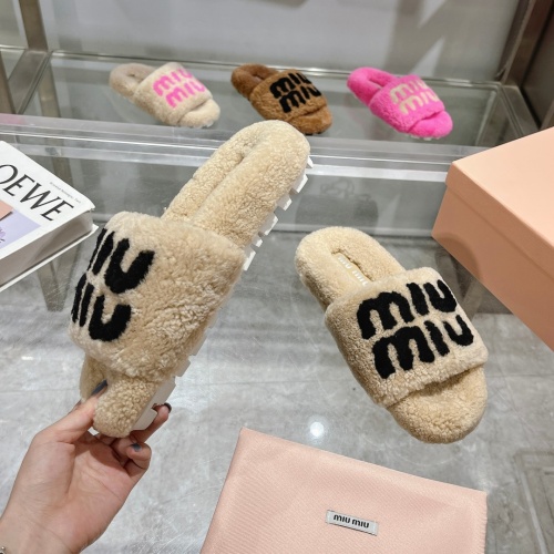 Replica MIU MIU Slippers For Women #1245364 $92.00 USD for Wholesale