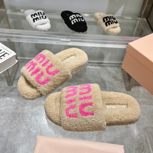 Replica MIU MIU Slippers For Women #1245365 $92.00 USD for Wholesale