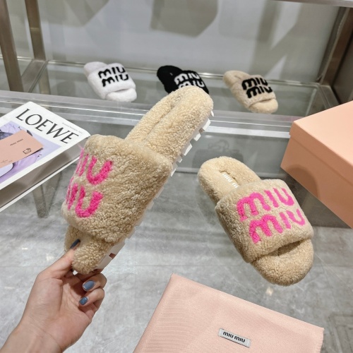 Replica MIU MIU Slippers For Women #1245365 $92.00 USD for Wholesale