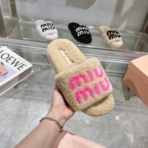 Replica MIU MIU Slippers For Women #1245365 $92.00 USD for Wholesale