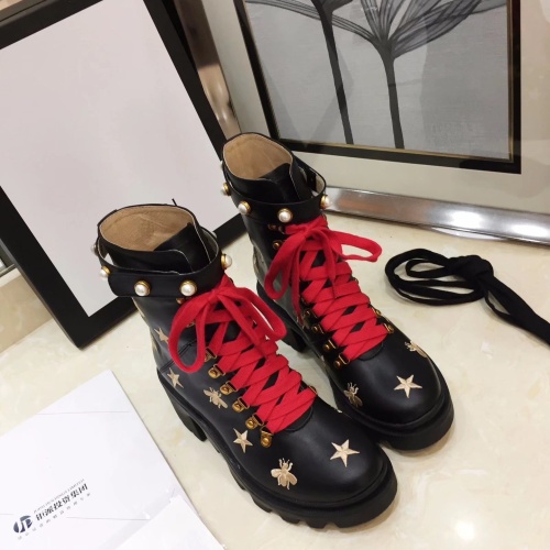 Replica Gucci Boots For Women #1245442 $100.00 USD for Wholesale