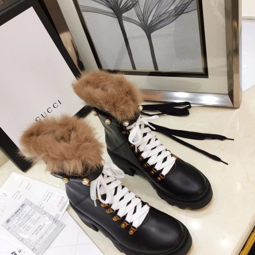 Replica Gucci Boots For Women #1245443 $100.00 USD for Wholesale