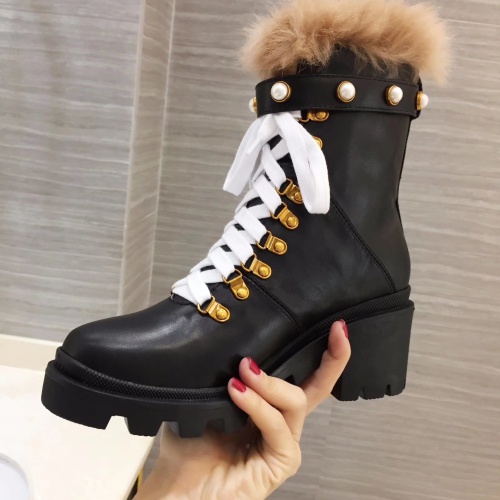 Replica Gucci Boots For Women #1245443 $100.00 USD for Wholesale