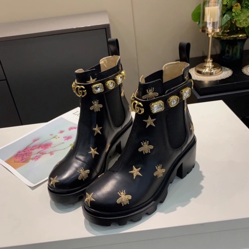 Wholesale Gucci Boots For Women #1245448 $100.00 USD, Wholesale Quality Replica Gucci Boots