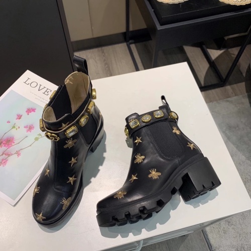 Replica Gucci Boots For Women #1245448 $100.00 USD for Wholesale