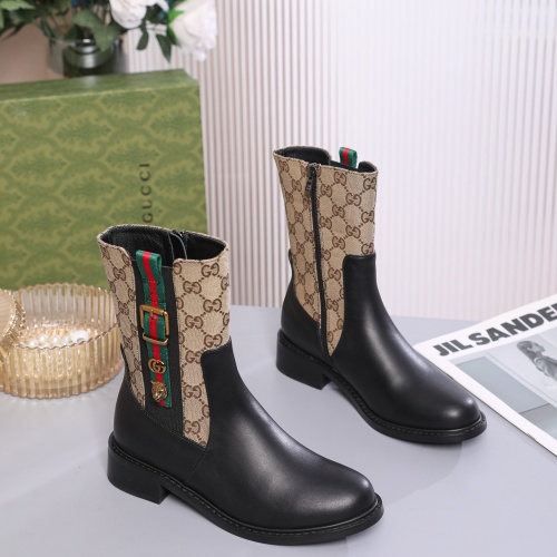 Replica Gucci Boots For Women #1245495 $100.00 USD for Wholesale