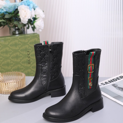 Wholesale Gucci Boots For Women #1245497 $100.00 USD, Wholesale Quality Replica Gucci Boots