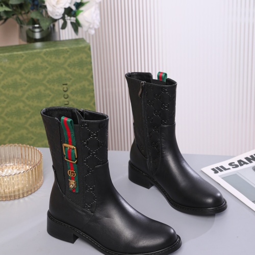 Replica Gucci Boots For Women #1245497 $100.00 USD for Wholesale