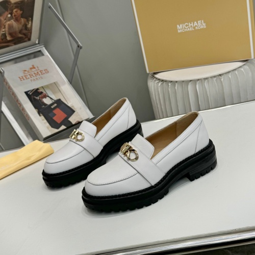 Replica Michael Kors Leather Shoes For Women #1245584 $96.00 USD for Wholesale