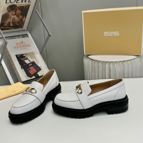 Replica Michael Kors Leather Shoes For Women #1245584 $96.00 USD for Wholesale