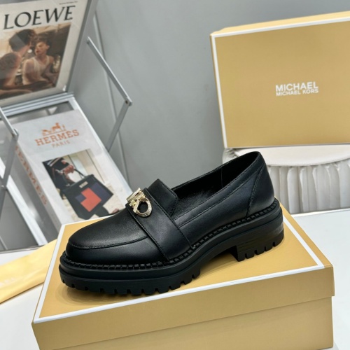 Replica Michael Kors Leather Shoes For Women #1245585 $96.00 USD for Wholesale