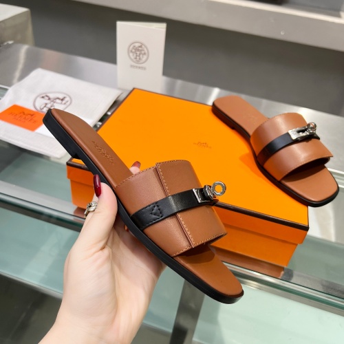 Replica Hermes Slippers For Women #1245726 $82.00 USD for Wholesale