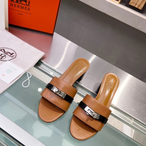 Replica Hermes Slippers For Women #1245733 $85.00 USD for Wholesale