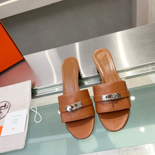 Replica Hermes Slippers For Women #1245735 $85.00 USD for Wholesale