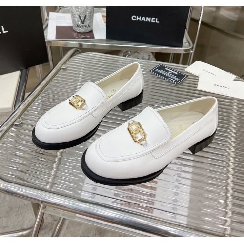 Wholesale Chanel Leather Shoes For Women #1245845 $115.00 USD, Wholesale Quality Replica Chanel Leather Shoes