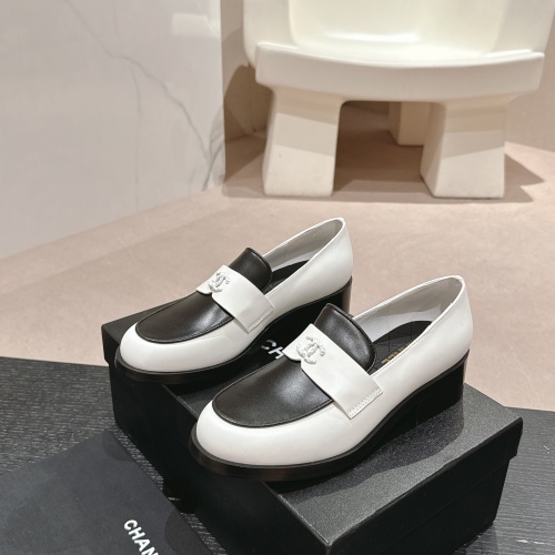 Wholesale Chanel Leather Shoes For Women #1245855 $118.00 USD, Wholesale Quality Replica Chanel Leather Shoes