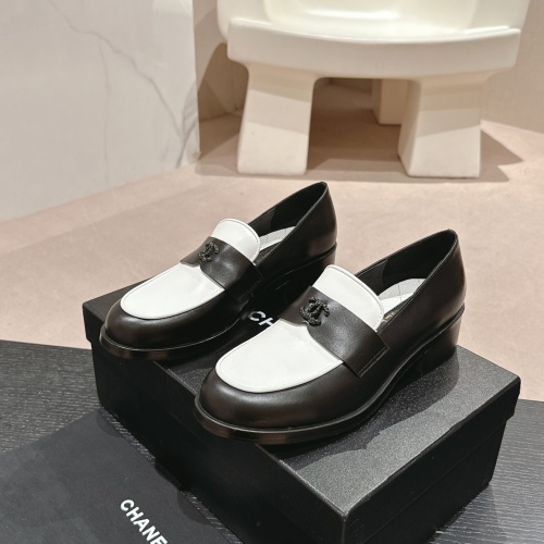 Wholesale Chanel Leather Shoes For Women #1245858 $118.00 USD, Wholesale Quality Replica Chanel Leather Shoes