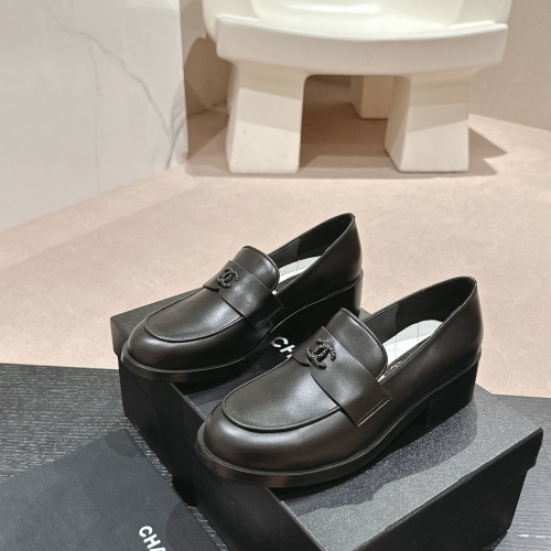 Wholesale Chanel Leather Shoes For Women #1245859 $118.00 USD, Wholesale Quality Replica Chanel Leather Shoes