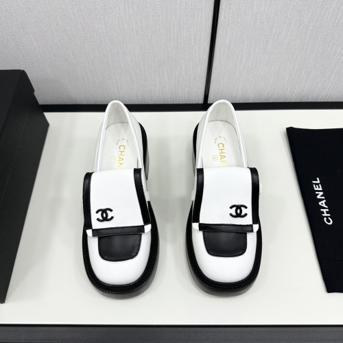 Replica Chanel Leather Shoes For Women #1245863 $118.00 USD for Wholesale