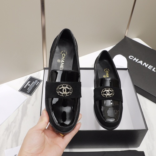 Replica Chanel Leather Shoes For Women #1245874 $96.00 USD for Wholesale