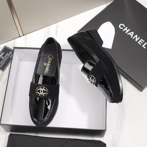 Replica Chanel Leather Shoes For Women #1245874 $96.00 USD for Wholesale