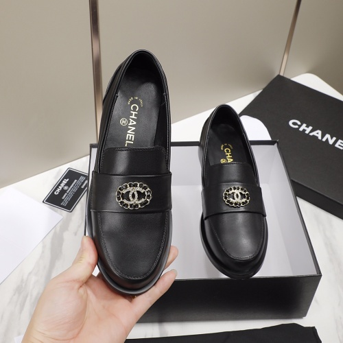 Replica Chanel Leather Shoes For Women #1245875 $96.00 USD for Wholesale