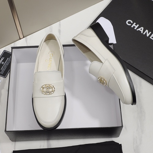 Replica Chanel Leather Shoes For Women #1245878 $96.00 USD for Wholesale