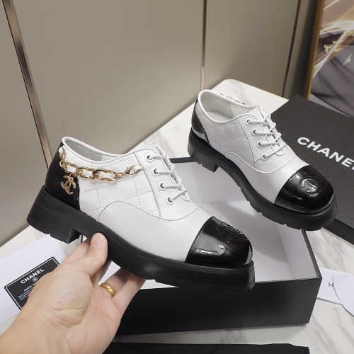 Wholesale Chanel Leather Shoes For Women #1245881 $102.00 USD, Wholesale Quality Replica Chanel Leather Shoes