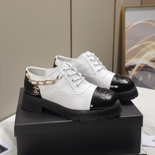 Replica Chanel Leather Shoes For Women #1245881 $102.00 USD for Wholesale