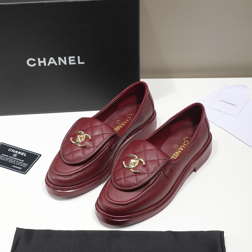 Replica Chanel Leather Shoes For Women #1245885 $92.00 USD for Wholesale