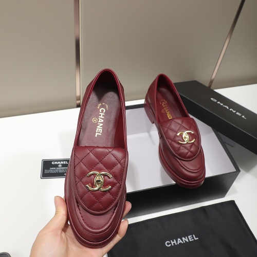 Replica Chanel Leather Shoes For Women #1245885 $92.00 USD for Wholesale