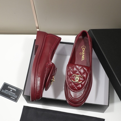 Replica Chanel Leather Shoes For Women #1245888 $92.00 USD for Wholesale