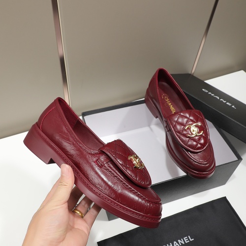 Replica Chanel Leather Shoes For Women #1245888 $92.00 USD for Wholesale