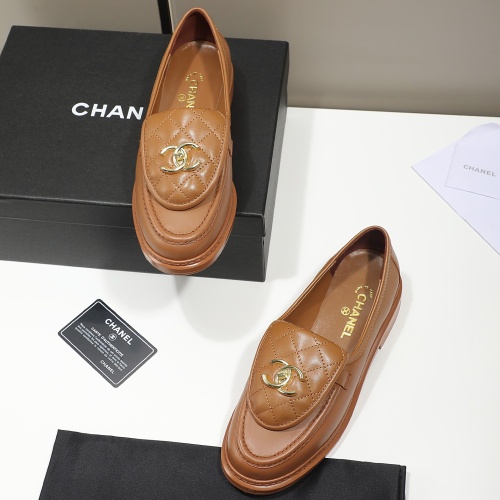 Replica Chanel Leather Shoes For Women #1245889 $92.00 USD for Wholesale