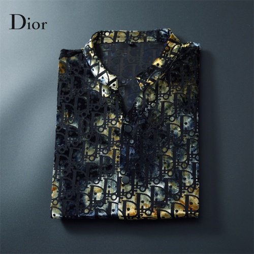 Replica Christian Dior Shirts Long Sleeved For Men #1246424 $56.00 USD for Wholesale