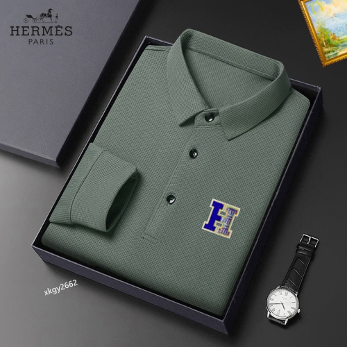 Wholesale Hermes T-Shirts Long Sleeved For Men #1247102 $40.00 USD, Wholesale Quality Replica Hermes T-Shirts