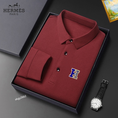 Wholesale Hermes T-Shirts Long Sleeved For Men #1247104 $40.00 USD, Wholesale Quality Replica Hermes T-Shirts