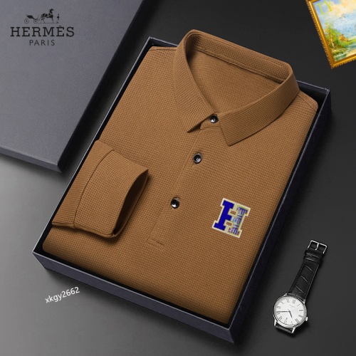 Wholesale Hermes T-Shirts Long Sleeved For Men #1247105 $40.00 USD, Wholesale Quality Replica Hermes T-Shirts