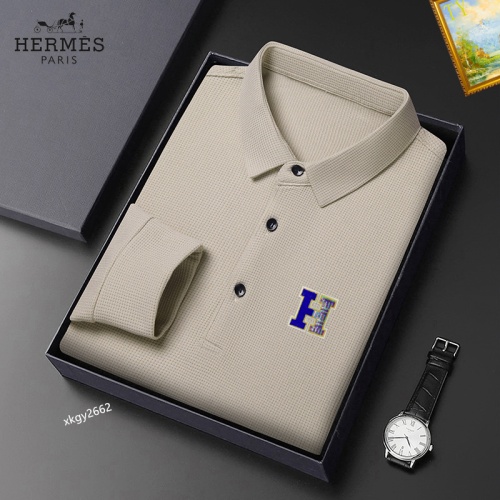 Wholesale Hermes T-Shirts Long Sleeved For Men #1247106 $40.00 USD, Wholesale Quality Replica Hermes T-Shirts