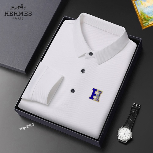 Wholesale Hermes T-Shirts Long Sleeved For Men #1247107 $40.00 USD, Wholesale Quality Replica Hermes T-Shirts