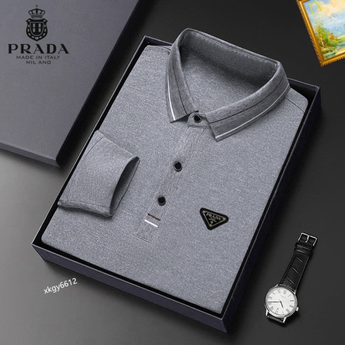 Wholesale Prada T-Shirts Long Sleeved For Men #1247116 $40.00 USD, Wholesale Quality Replica Prada T-Shirts