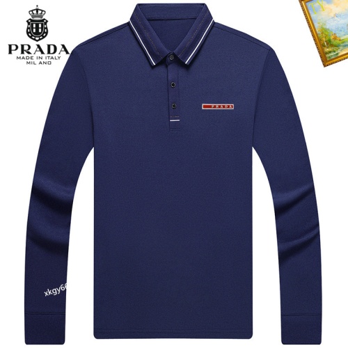 Wholesale Prada T-Shirts Long Sleeved For Men #1247163 $40.00 USD, Wholesale Quality Replica Prada T-Shirts